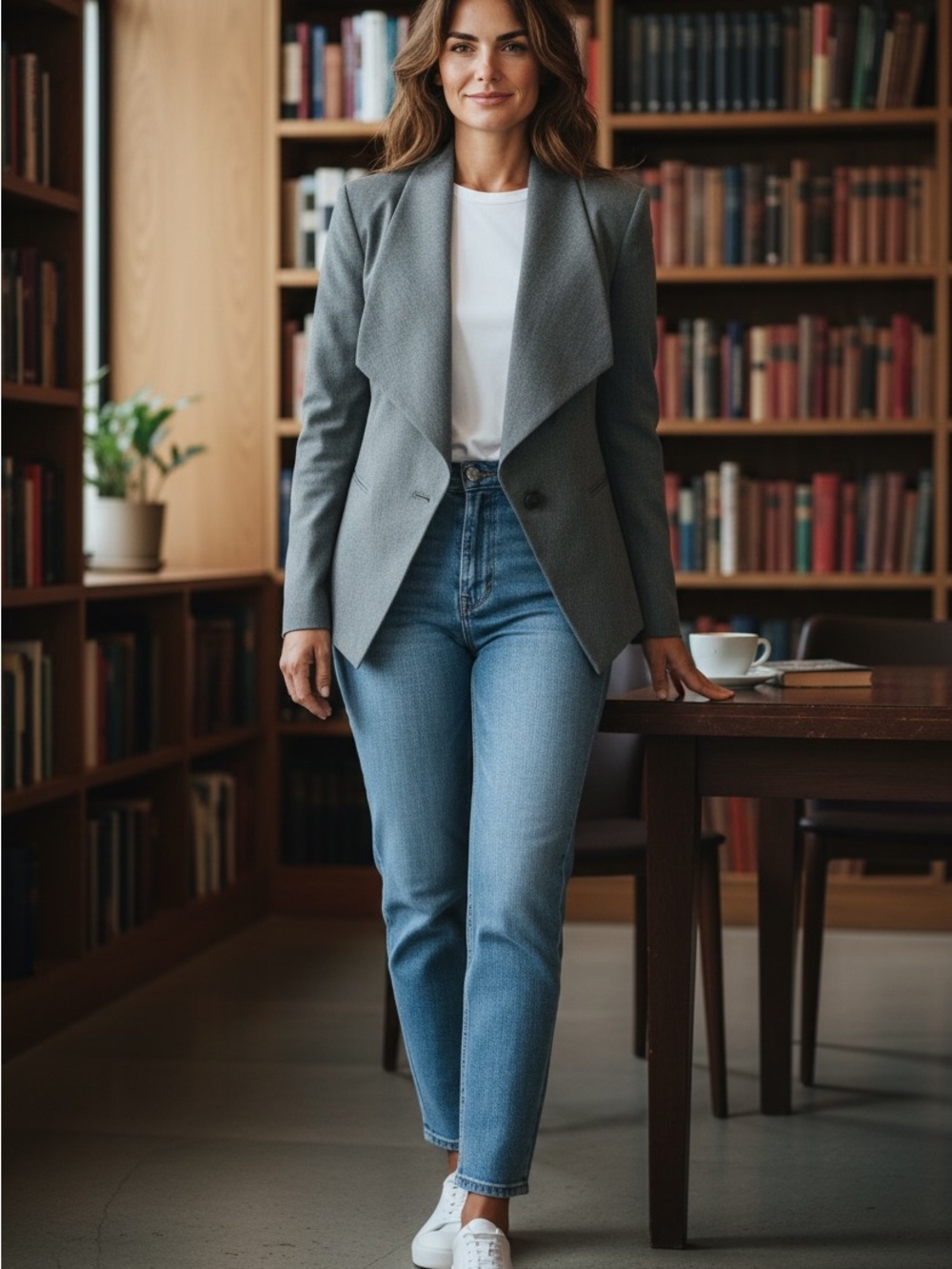 BCBGMaxAzria Dark Grey Draped Blazer